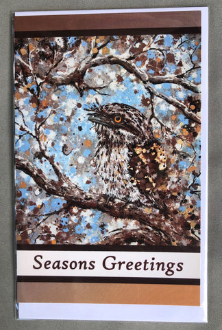 Australian Bird Art Christmas Cards - Tawny Frogmouth