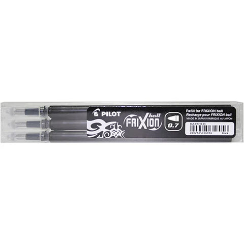 Pilot FriXion Erasable Pen Refill Fine 0.7mm Black Pack of 3