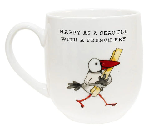 Twigseeds Fine Bone China Cup - Happy as a Seagull with a French Fry