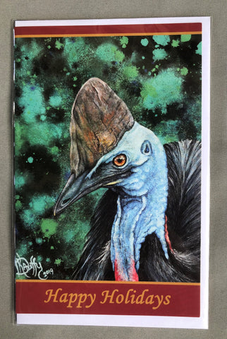 Australian Bird Art Christmas Cards - Cassowary