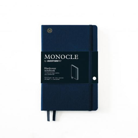 Notebook B6+ Monocle, Hardcover, 192 numbered pages, Navy, Dotted