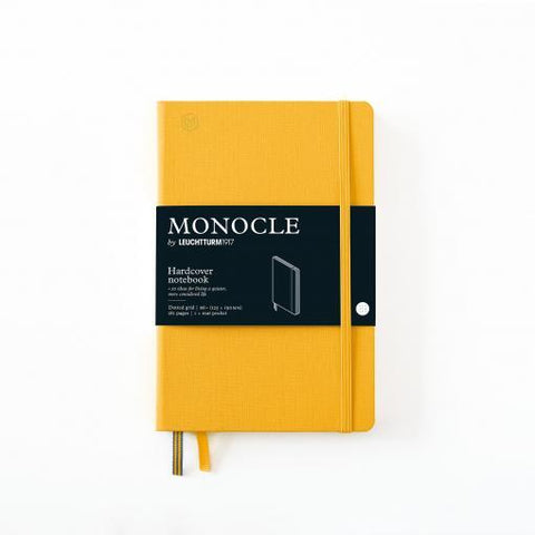 Notebook B6+ Monocle, Hardcover, 192 numbered pages, Yellow, Dotted