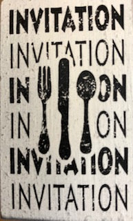 Invitation Cutlery Rubber Stamp