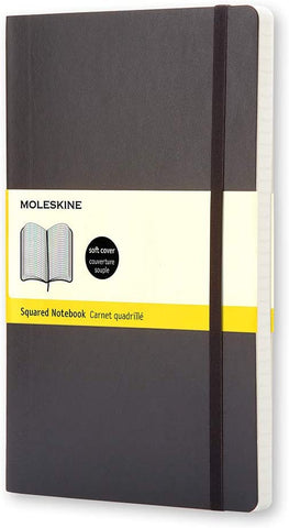 Moleskine - Classic Soft Cover Notebook Grid Pocket Black