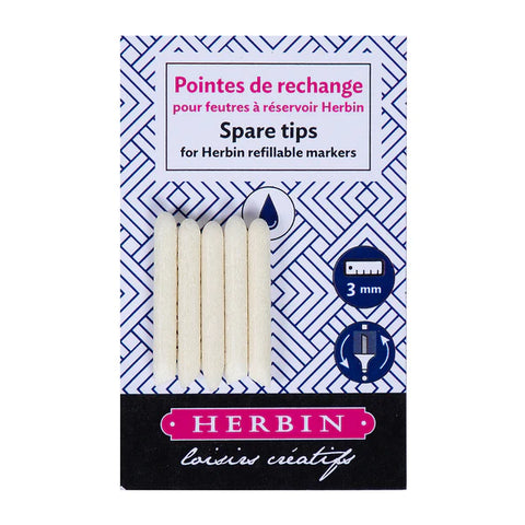 Herbin - Refillable Marker Pen Spare Tips - Pack of 5 - 3mm