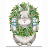 Wreath and Bunny Xmas Card